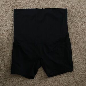 Women's Black Maternity Athletic Shorts